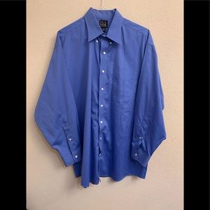 Joseph A. Bank Travelers Collection Long Sleeve Mens Dress Shirt Blue 17-34